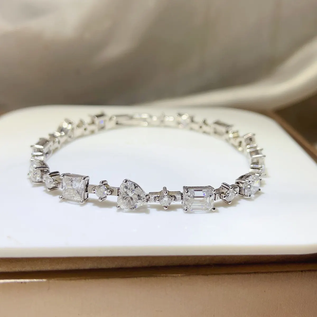925 Sterling Silver Moissanite Bracelet